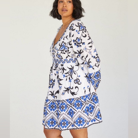 Anthropologie 20W Embroidered Mini Dress 2X EUC - Picture 3 of 13